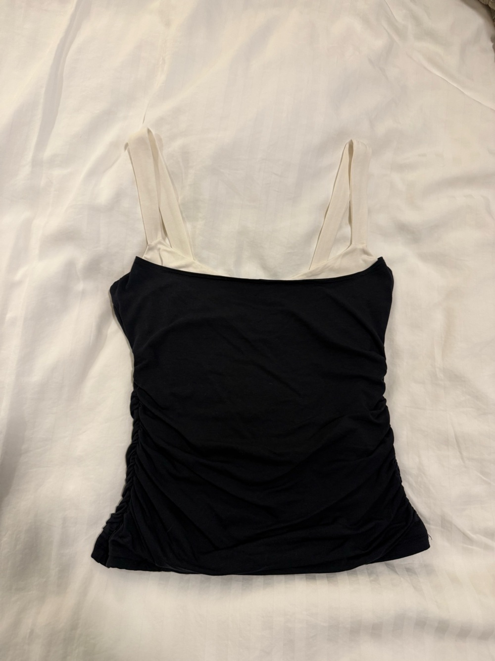 Abercrombie & Fitch Black Tank with White Straps